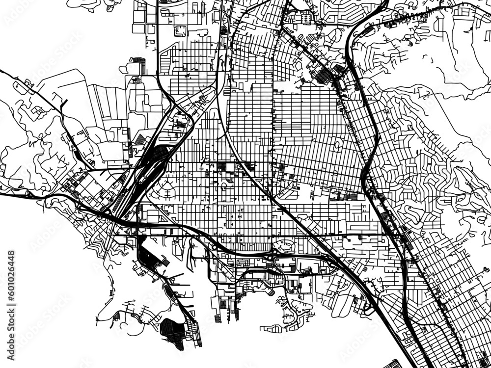 Naklejka premium Vector road map of the city of Richmond California in the United States of America on a white background.