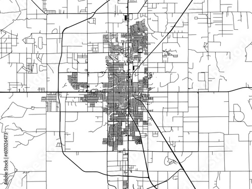 Vector road map of the city of  Roswell New Mexico in the United States of America on a white background.