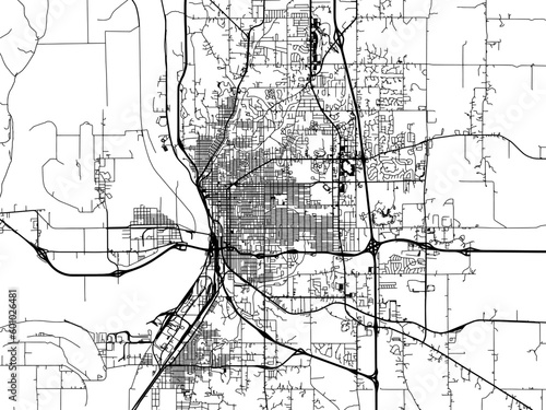 Vector road map of the city of  Saint Joseph Missouri in the United States of America on a white background.