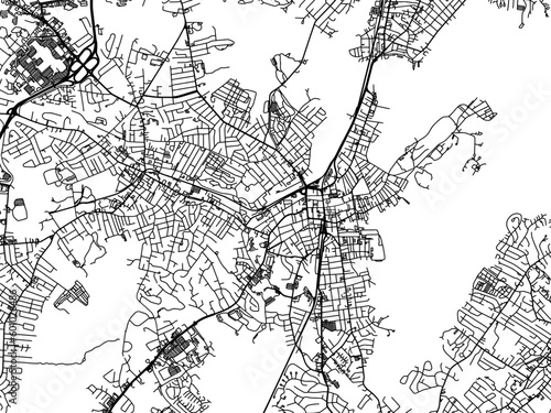 Vector road map of the city of  Salem Massachusetts in the United States of America on a white background.