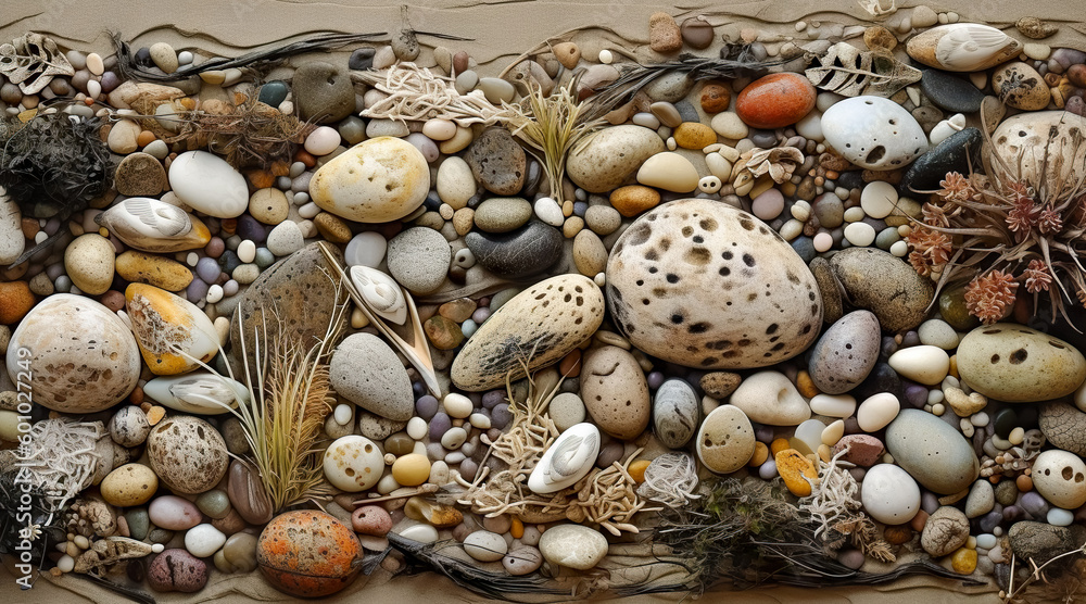 Sea stones background. nature pattern concept. Generative AI
