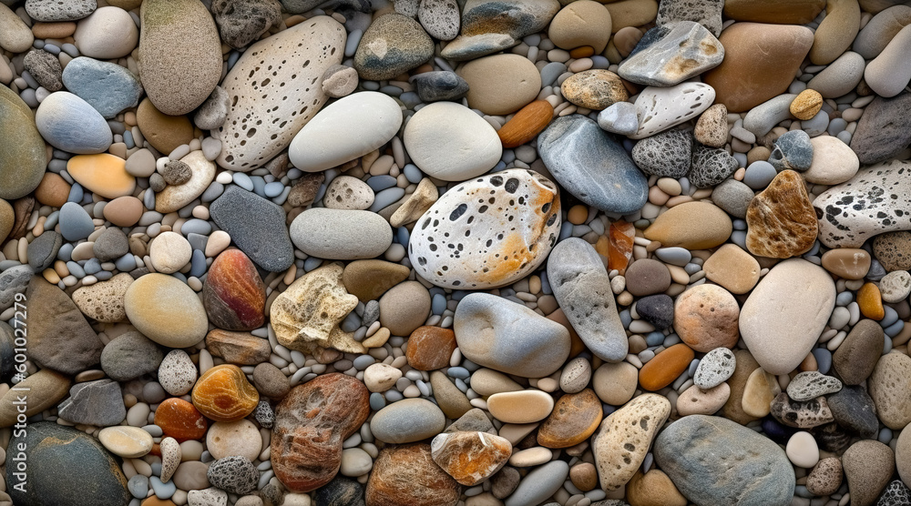 Sea stones background. nature pattern concept. Generative AI Sea stones background. nature pattern concept. Generative AI