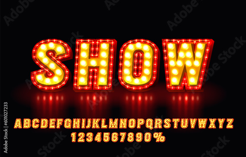 Show font set collection, letters and numbers symbol. Vector