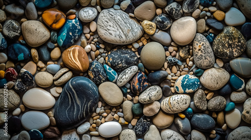 Sea stones background. nature pattern concept. Generative AI