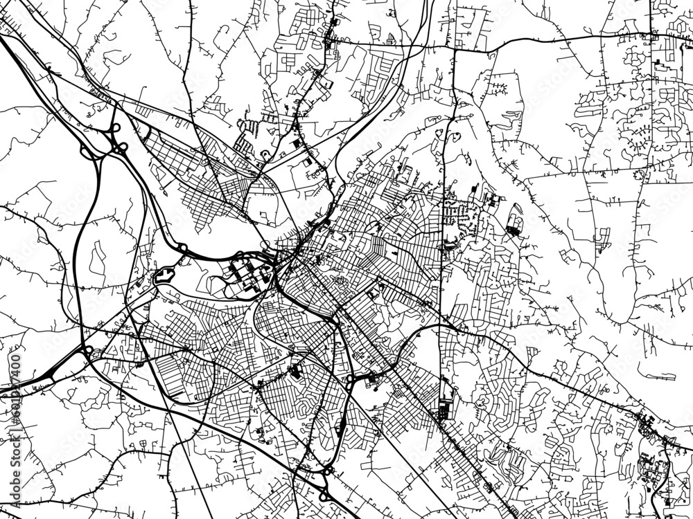 Obraz premium Vector road map of the city of Schenectady New York in the United States of America on a white background.