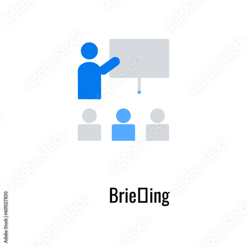 Briefing line icon. Offline meeting Outline sign and symbol.