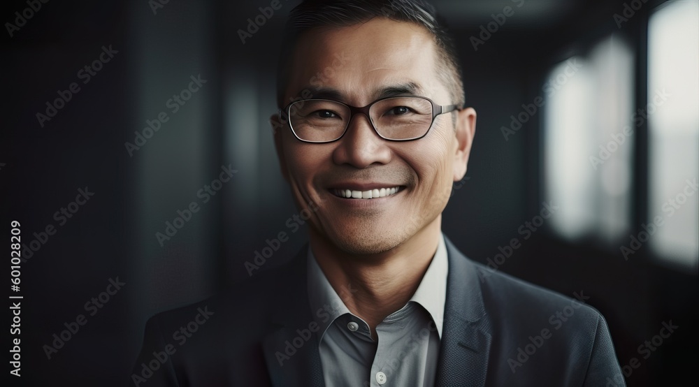 A fictional person. Confident South Eastern Asian Businessman in Office A fictional person. Confident South Eastern Asian Businessman in Office