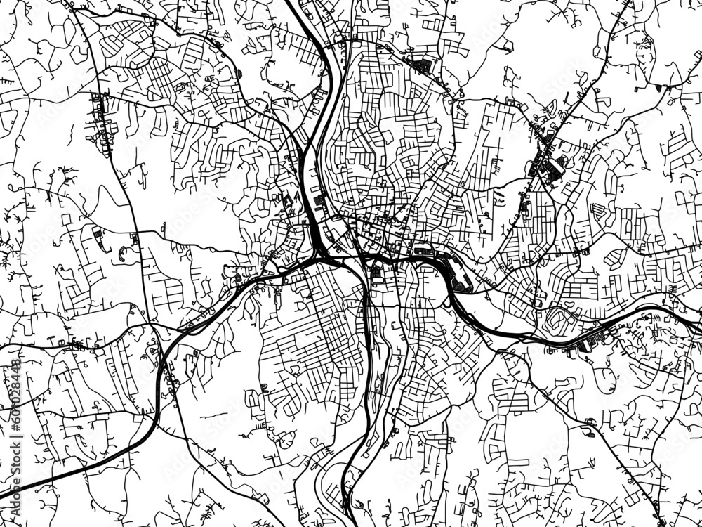 Vector road map of the city of Waterbury Connecticut in the United States of America on a white background. Vector road map of the city of Waterbury Connecticut in the United States of America on a white background.