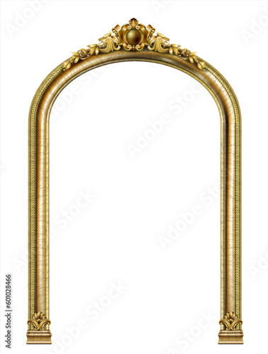Gold classic frame of the rococo baroque door