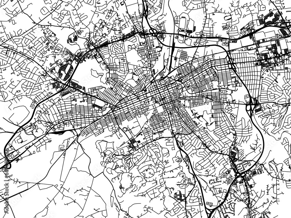 Vector road map of the city of  York Pennsylvania in the United States of America on a white background.