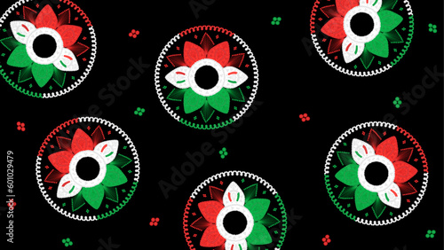 Pattern with Mexican Mariachi hat
