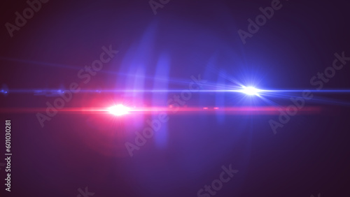 Police light flares. Beautiful glowing streaks on dark background