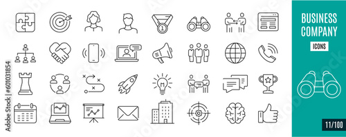 Best collection business and company line icons. Team, Award, Support,...