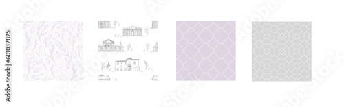 seamless pattern vector house villa kingdom wedding invitation garden 