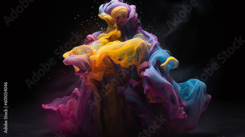 Colorful Connections: Abstract Humanoid Figures Generated by AI Technology, Forming a Vibrant and Dynamic Network of Interconnected Shapes and Colors of humans and human beings. Generative AI, KI.