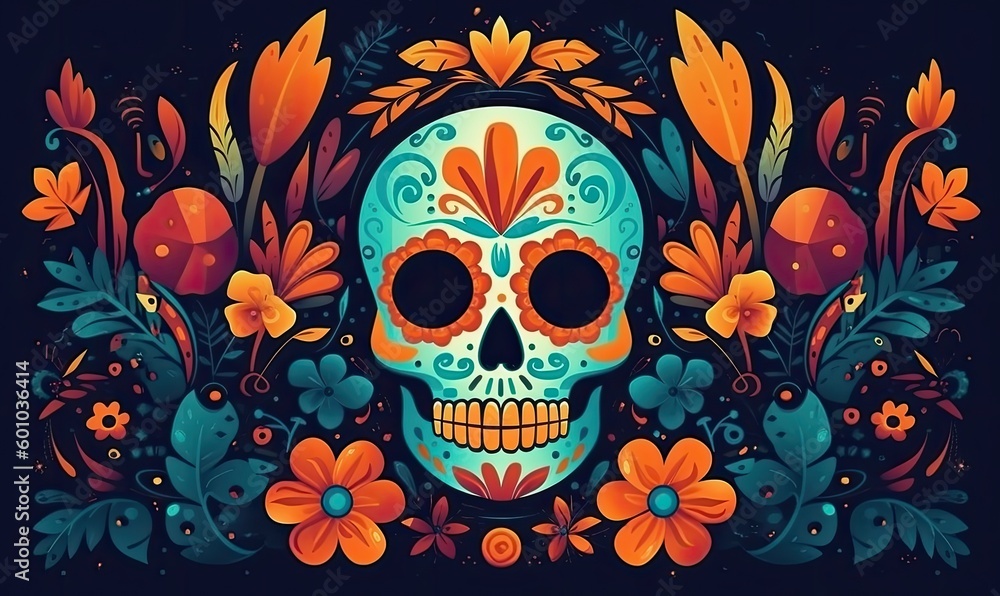 Stock-illustrationen Illustration of the Mexican festival Day of the