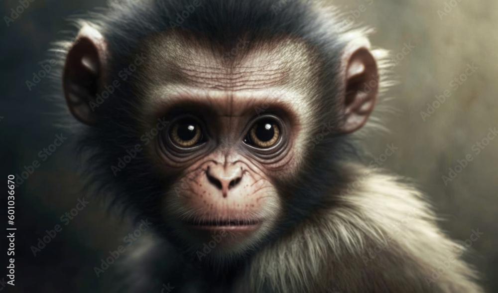 A monkey Close-up, generative AI A monkey Close-up, generative AI