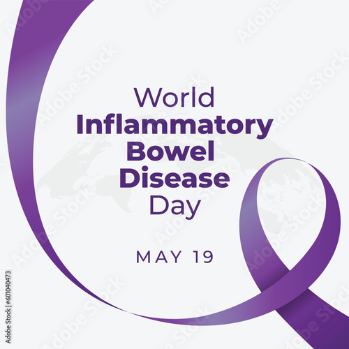 world ibd day design template for celebration.  World Inflammatory Bowel Disease Day design template. violet ribbon vector. ribbon illustration. world ibd day.  photo