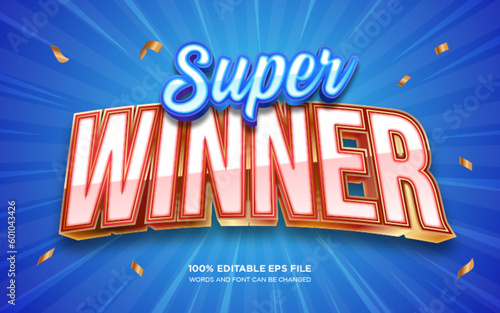 Super winner 3D text style effect
