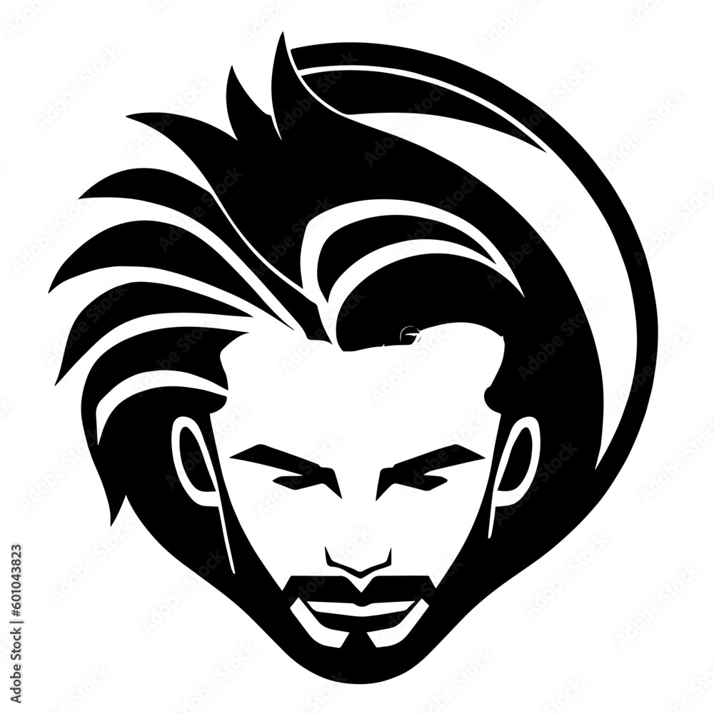 man hair style vector design black and white man hair style vector design black and white