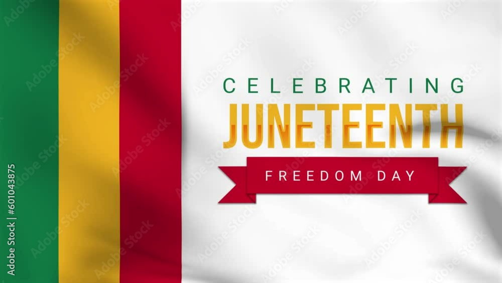 Juneteenth Freedom Day celebration animation on waving background ...