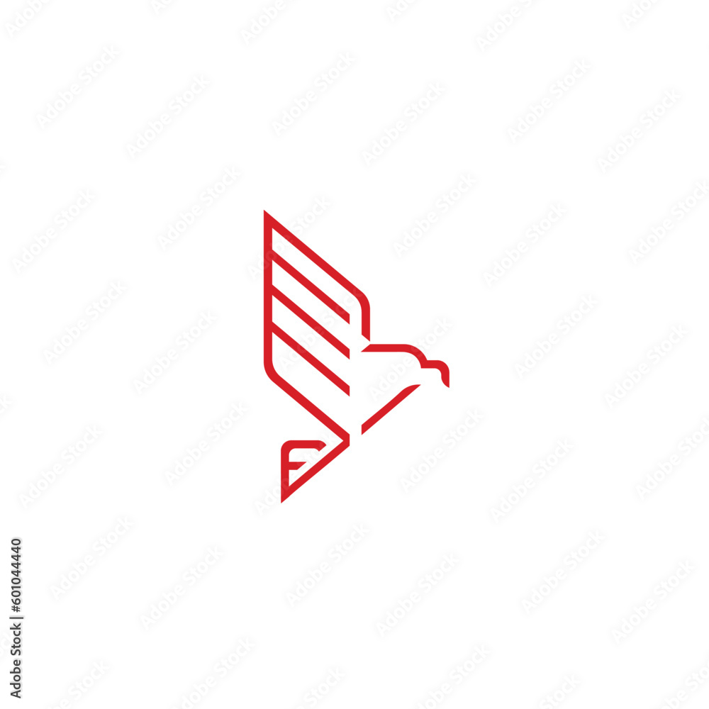 Abstract image of bird vector linear style logo isolated on white background Abstract image of bird vector linear style logo isolated on white background