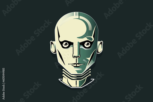 ai robot avatar, futuristic robot face constructor flat icon, robot character face, artificial intelligence avatar , vector eps file