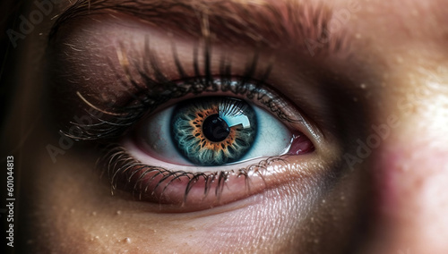Human eye close-up, macro. Beautiful iris and the pupil of the eye 1