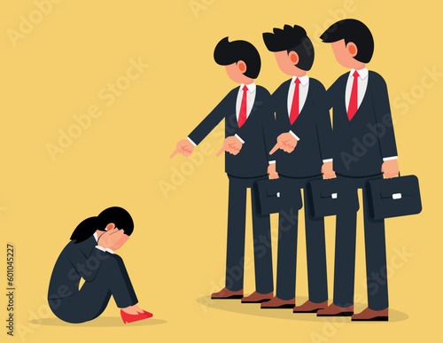 Business women are being blamed, The business leader pointed to the women and blamed him. Business women are under pressure from work