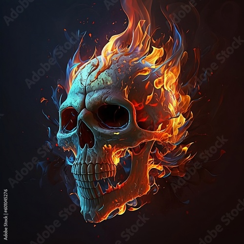 skull flame photo