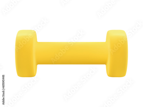 realistic yellow dumbbell for fitness equipment
