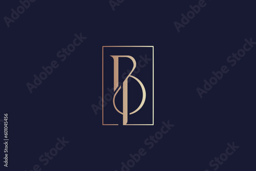 BP minimalist modern luxury typography logo design, bp elegant logo, bp golden logo, beauty fashion logo photo