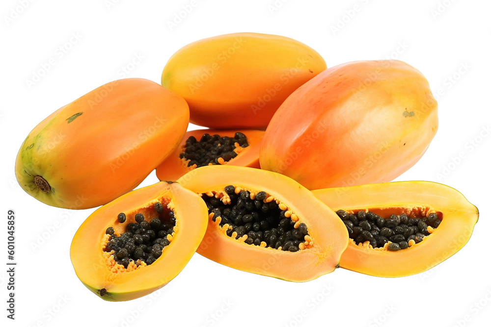 papaya fruit isolated on white PNG papaya fruit isolated on white PNG