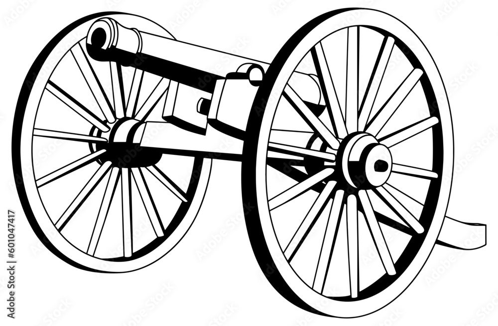 old cannon vector