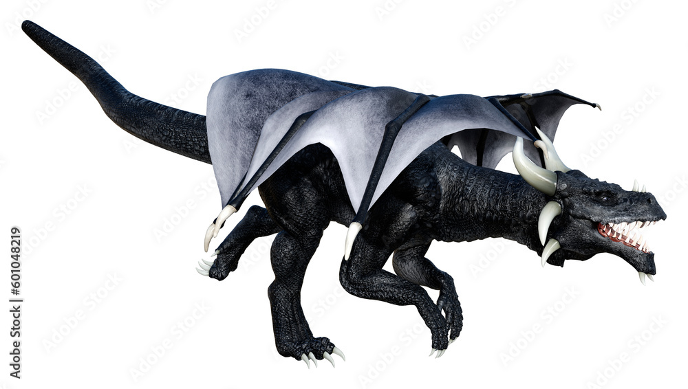 Fototapeta premium 3D Rendering Fairy Tale Dragon on White