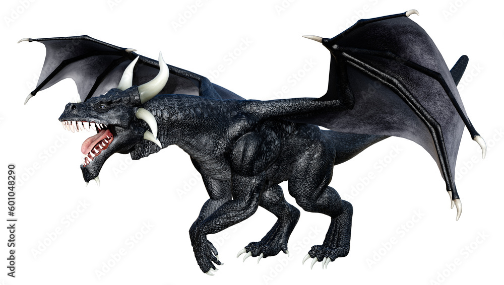 Fototapeta premium 3D Rendering Fairy Tale Dragon on White