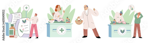 Herbal oils natural medicines. Scientist or doctor making alternative medicine herb, mortar, laboratory glassware plant in tube, flower. Doctor checking medicinal herbs. Herbal medicine. Drug research