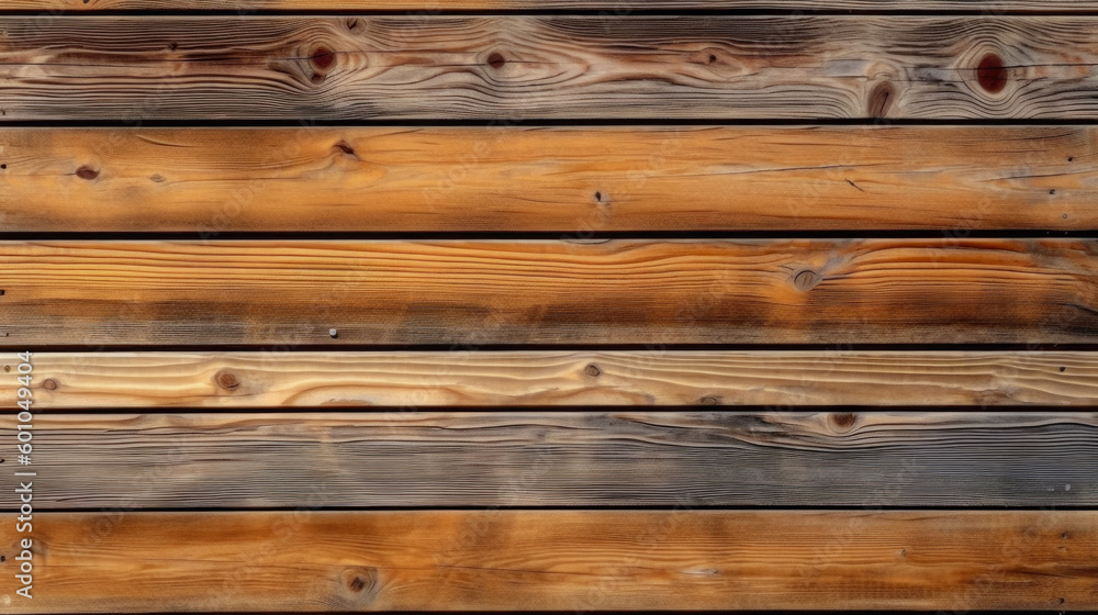 Fototapeta premium Flat Wooden Surface Top View Made Of Flat Boards Created By Artificial Intelligence For Decorative And Design Purposes