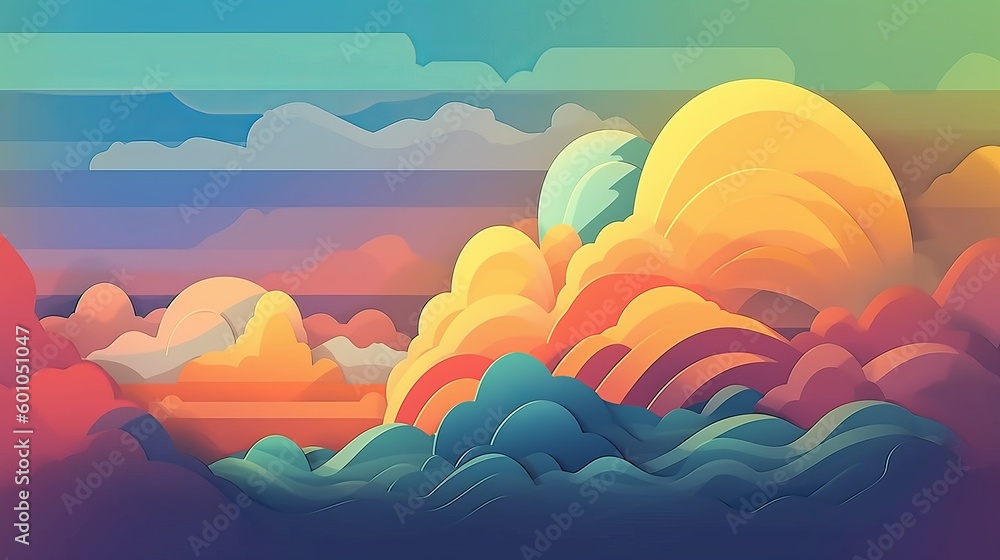 Drawing Rainbow in the Clouds Generative AI Drawing Rainbow in the Clouds Generative AI