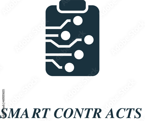 Smart contracts icon. Monochrome simple sign from blockchain collection. Smart contracts icon for logo, templates, web design and infographics.