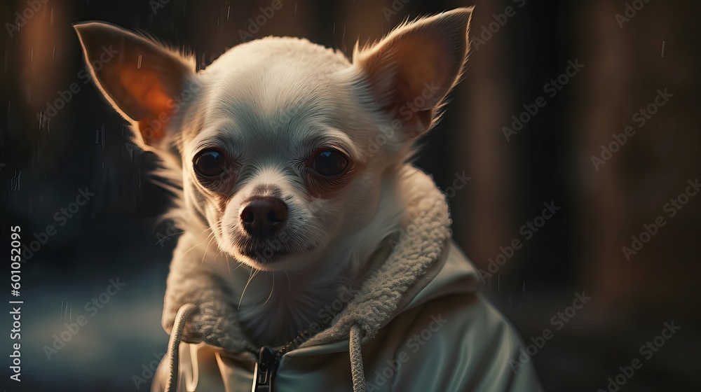 Chihuahua in  hoodie Generative AI