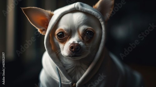 Chihuahua in  hoodie Generative AI © Dzmitry