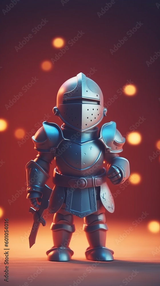 Fototapeta premium 3D Knight in Harness Generative AI