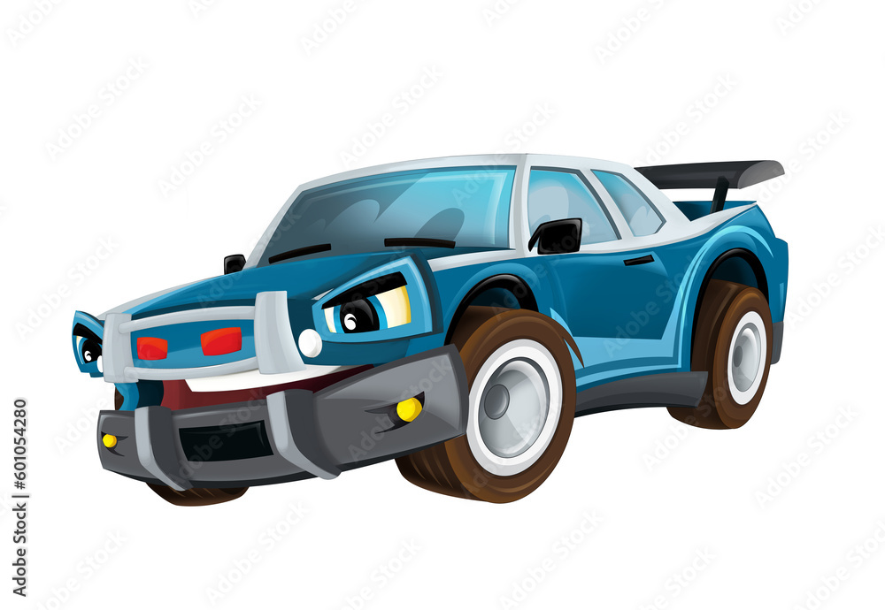 cool looking cartoon racing car hod rod isolated on white background illustration for children