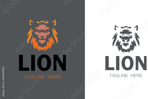 lion logo design for company and business 