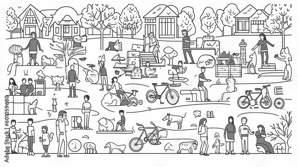Doodle character vector illustration of various people Doodle character vector illustration of various people