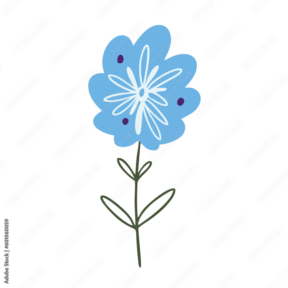 Cartoon blue flower sign logo Cartoon blue flower sign logo