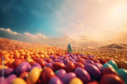 Easter eggs, colorful, generative AI
