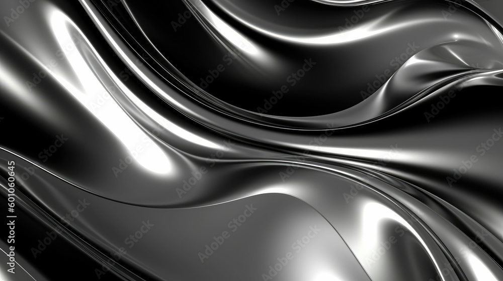 Obraz premium Metallic abstract wavy liquid background layout design