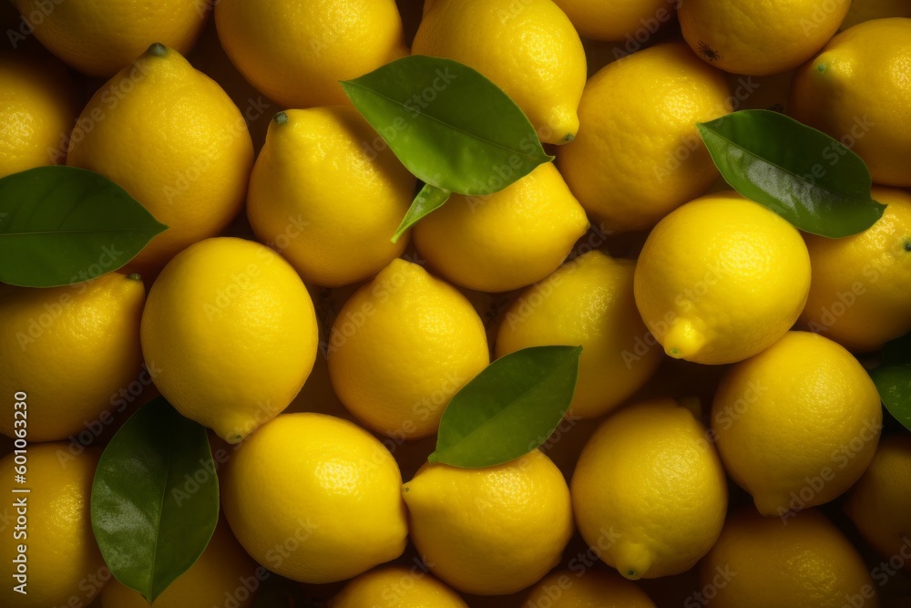 lemons in a market. Generative AI.